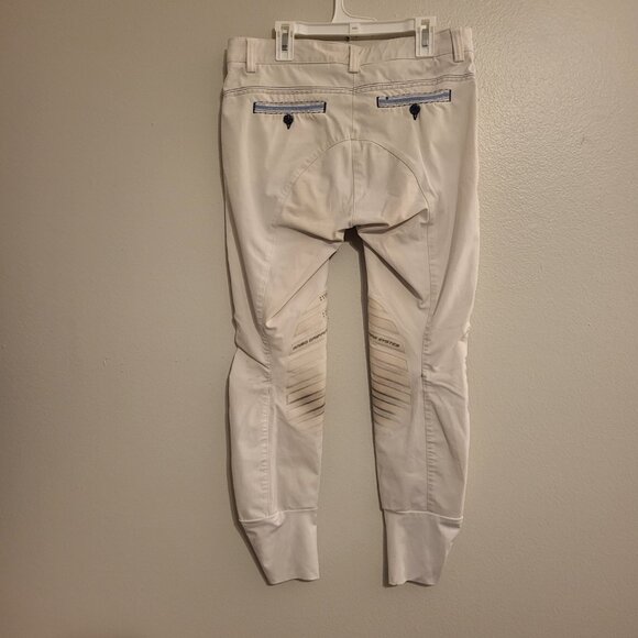 ANIMO White Grip Knee Patch Breeches size I 38 Pocket Detail Italy Equestrian - Picture 2 of 12